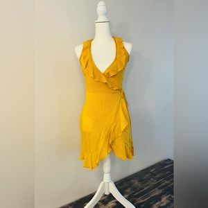 Vintage Love yellow polka dot wrap dress